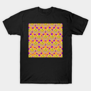 Dim Sum Funky Hong Kong Street Food with Purple and Orange Tile Floor - Pop Art T-Shirt